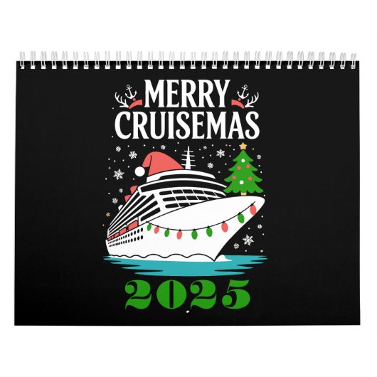 Personalized Merry Cruisemas Cruise Ship Family  カレンダー (カバー)