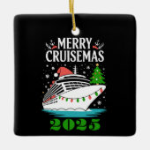 Personalized Merry Cruisemas Cruise Ship Family  セラミックオーナメント (正面)