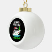 Personalized Merry Cruisemas Cruise Ship Family  セラミックボールオーナメント (右)