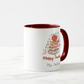 Personalized Merry Teacher Christmas Tree Books  マグカップ (正面右)