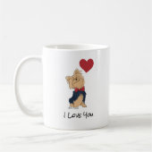 Personalized Message Love You Yorkie Cute Dog Art コーヒーマグカップ (左)