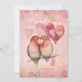 Personalized Message Parrot Animal Valentines Day シーズンカード (正面)