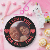 Personalized Message Photo I Love You All time ペーパープレート (パーティー)
