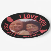  Personalized Message Photo I Love You All time ペーパープレート (アングル)