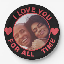 Personalized Message Photo I Love You All time ペーパープレート