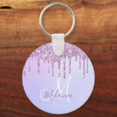 Personalized Metallic Purple Drip Lavender Pour    キーホルダー (正面)