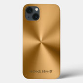 Personalized Metallic Radial Gold Texture Case-Mate iPhoneケース (裏面)