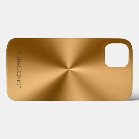 Personalized Metallic Radial Gold Texture Case-Mate iPhoneケース (裏面 (横))