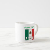 Personalized Mexico Flag Name Design エスプレッソカップ (正面右)