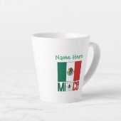 Personalized Mexico Flag Name Design カフェラテマグ (右アングル)