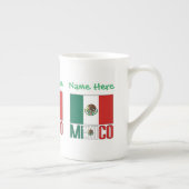 Personalized Mexico Flag Name Design ボーンチャイナマグカップ (右)