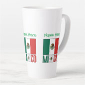 Personalized Mexico Flag Name Design Large カフェラテマグ (右アングル)