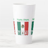 Personalized Mexico Flag Name Design Large カフェラテマグ (正面)