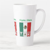 Personalized Mexico Flag Name Design Large カフェラテマグ (右)
