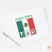 Personalized Mexico Flag Square Label スクエアシール (封筒)