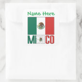 Personalized Mexico Flag Square Label スクエアシール (バッグ)