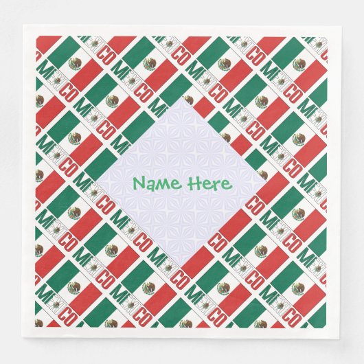 Personalized Mexico Flag Tiled (正面)