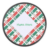 Personalized Mexico Flag Tiled アイスホッケーパック (正面)