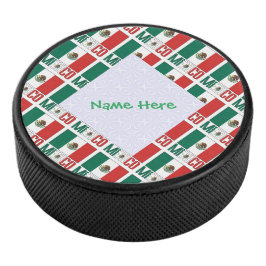 Personalized Mexico Flag Tiled アイスホッケーパック