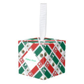 Personalized Mexico Flag Tiled キューブオーナメント (正面アングル)