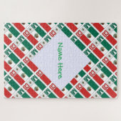 Personalized Mexico Flag Tiled ジグソーパズル (横)