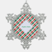 Personalized Mexico Flag Tiled  スノーフレークピューターオーナメント (正面)