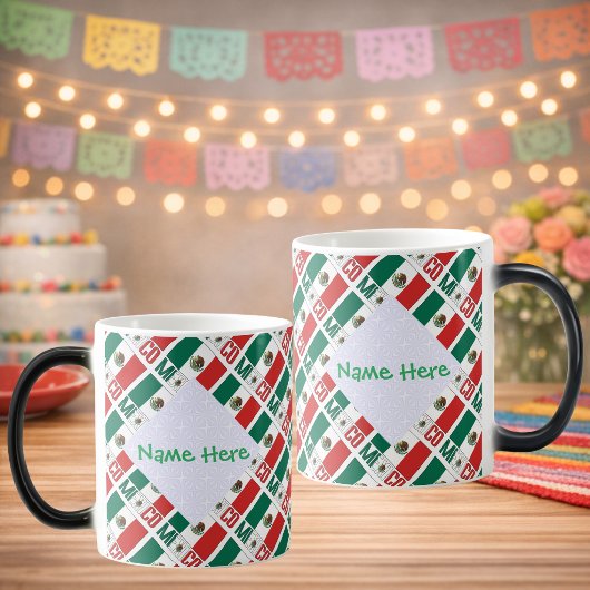 Personalized Mexico Flag Tiled モーフィングマグカップ