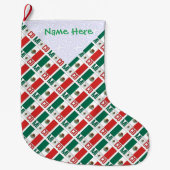 Personalized Mexico Flag Tiled ラージクリスマスストッキング (正面)