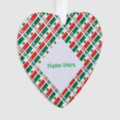 Personalized Mexico Flag Tiled Heart-Shaped オーナメント (正面)