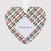 Personalized Mexico Flag Tiled Heart-Shaped オーナメント (裏面)