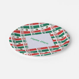 Personalized Mexico Flag Tiled Party ペーパープレート
