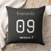 Personalized Mexico Soccer Goal Black Jersey クッション (ブランケット)