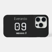 Personalized Mexico Soccer Goal Black Jersey iPhoneケース (裏面横)