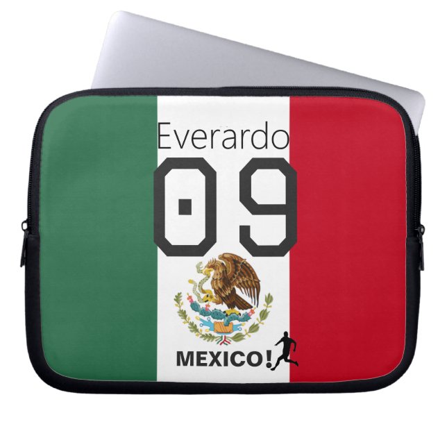 Personalized Mexico Soccer Jersey Style Fan ラップトップスリーブ (正面)