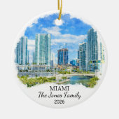 Personalized Miami Ornament, Custom Florida セラミックオーナメント (正面)