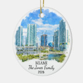 Personalized Miami Ornament, Custom Florida セラミックオーナメント (左)