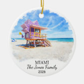 Personalized Miami Ornament, Custom Florida セラミックオーナメント (正面)