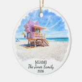 Personalized Miami Ornament, Custom Florida セラミックオーナメント (左)