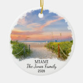 Personalized Miami Ornament, Custom Florida セラミックオーナメント (正面)