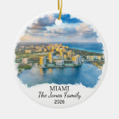 Personalized Miami Ornament, Custom Florida セラミックオーナメント (正面)