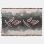 Personalized Mid-century Modern Botanical Leaves スローブランケット (正面)