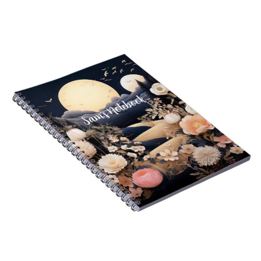 Personalized Midnight Boho Garden Gift ノートブック (右側)