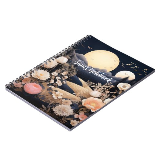 Personalized Midnight Boho Garden Gift ノートブック (左側)