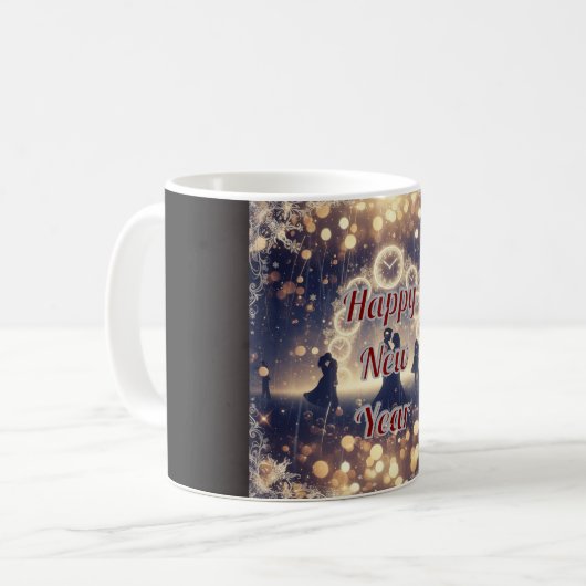 Personalized Midnight Clock  New Year Mug  コーヒーマグカップ (正面左)