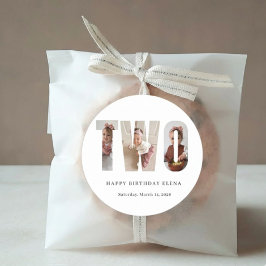 Personalized Milestone Birthday Photo Stickers ラウンドシール