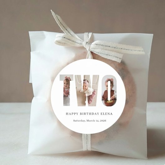 Personalized Milestone Birthday Photo Stickers ラウンドシール