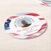 Personalized Military Retirement Soldier Photo ラウンドペーパーコースター (アングル)