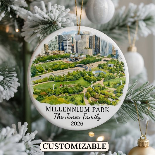 Personalized Millennium Park, Custom Illinois セラミックオーナメント