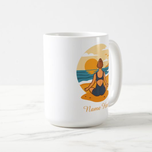 Personalized Mindfulness Yoga コーヒーマグカップ (正面右)