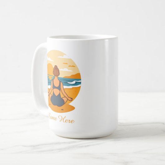 Personalized Mindfulness Yoga コーヒーマグカップ (正面左)